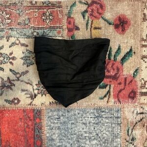 Black Linen Bandana Top